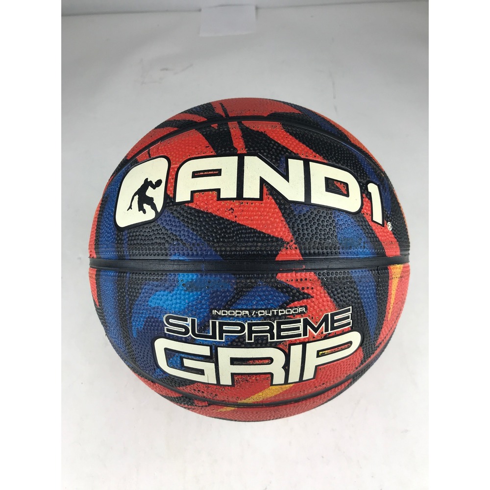 AND 1 Supreme Grip Indoor Outdoor Basketball Red Blue Black Size‎ Official 29.5"